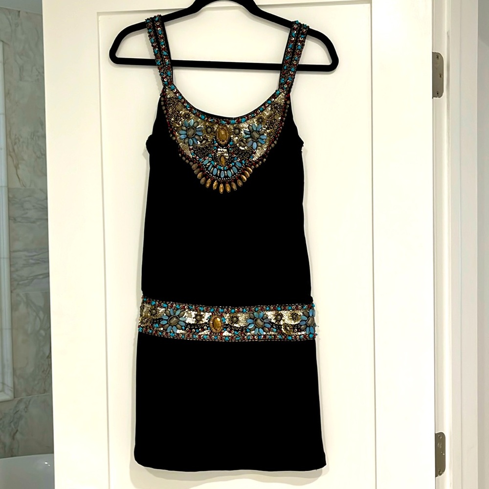 Sue Wong black beaded dress size 2